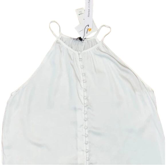 NWT Francesca's Always and Forever White Button Front Tank Top - Picture 3 of 10